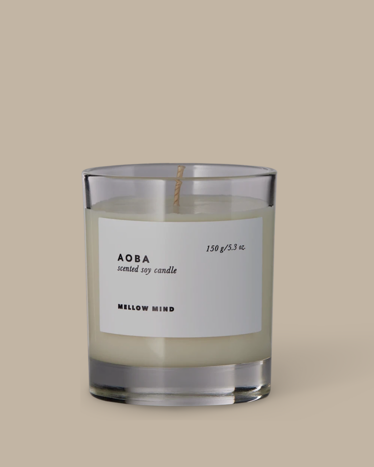 Varig Mellow Mind AOBA duftlys i glass med naturlig soyavoks og bomullsveke